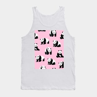 Multiple Pandas on Pink Background Tank Top